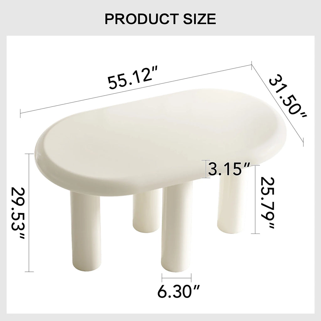 Cream White 55.1 inch Dining Table W55013