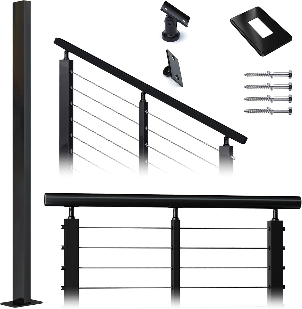 36x1x2 Stainless Steel Black Un-drilled Post K81159