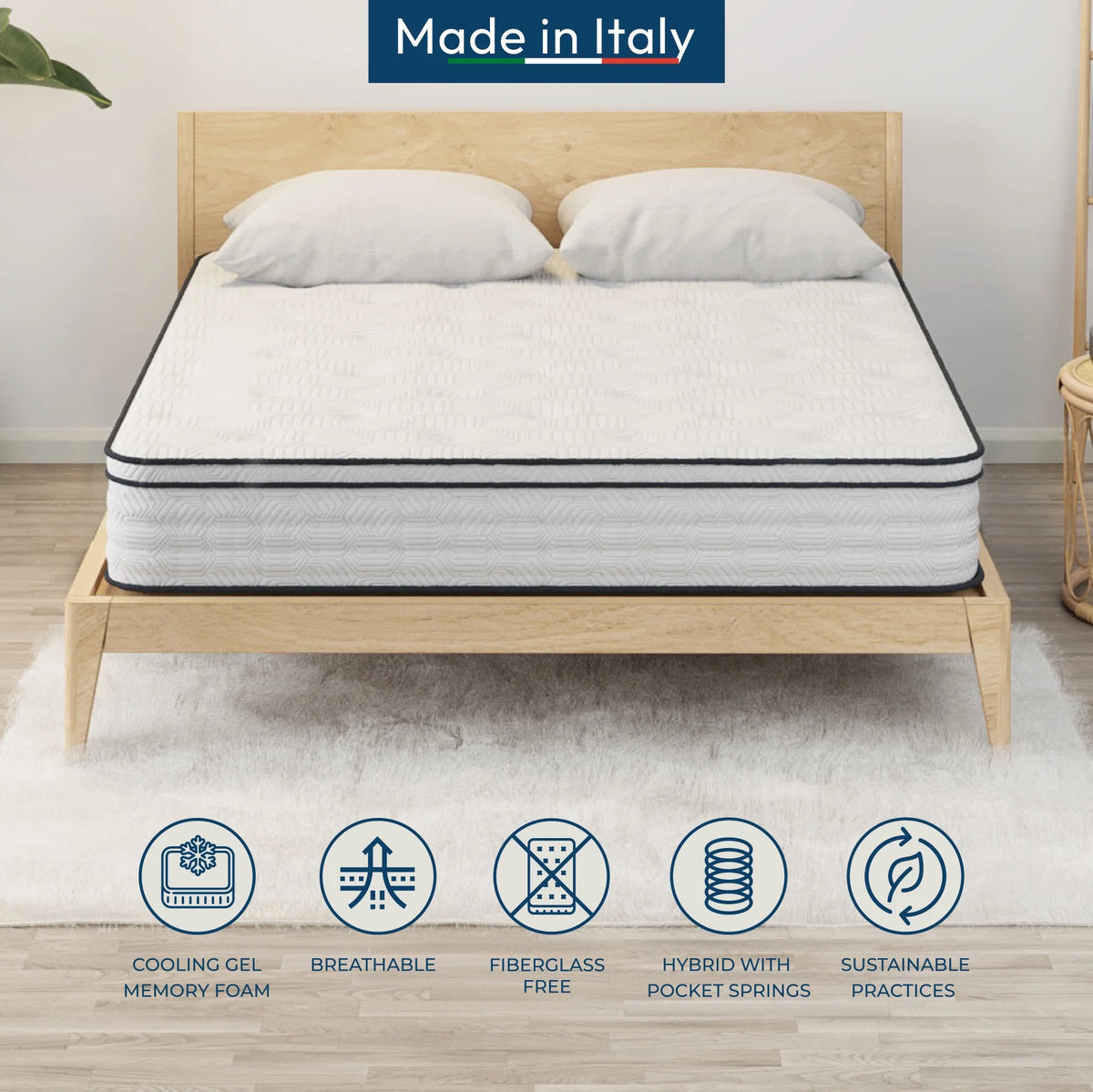 12 Full Hybrid Pocket Spring Comfort Foam Medium Mattress X58807