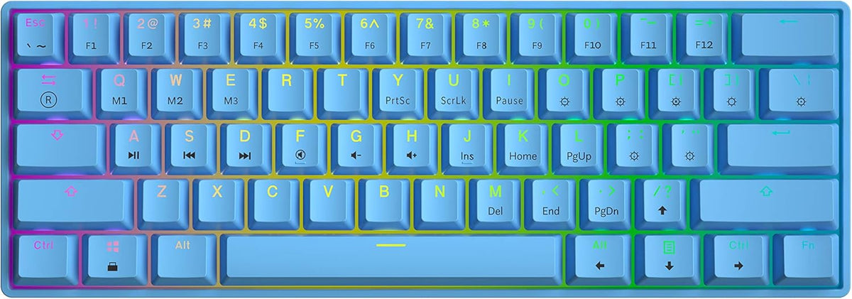 61 Keys Multi Color RGB Illuminated LED Backlit Wired Mechanical Gaming Keyboard B13683