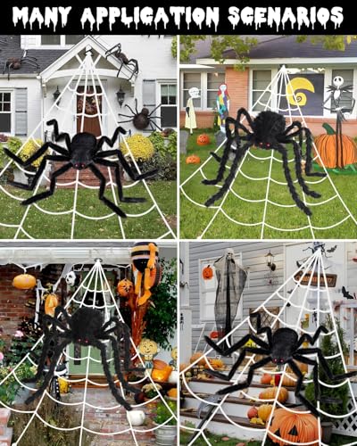 Giant Spider Halloween Projector with Spider Webs Lights Set B7112