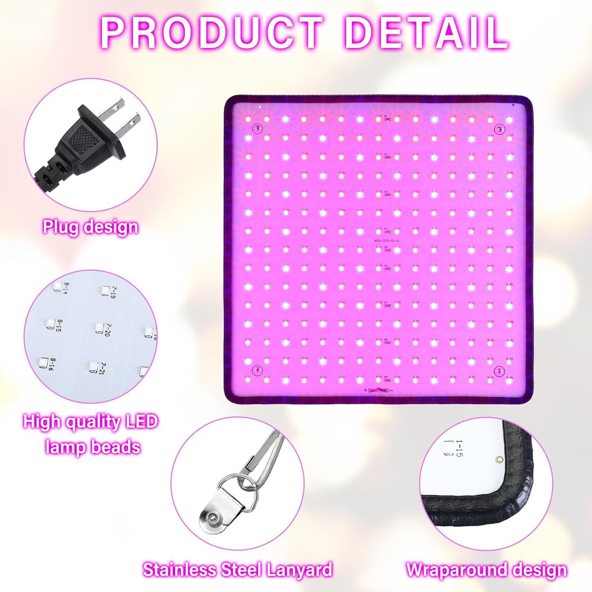 8 Pcs LED Grow Lights Full Spectrum B561276