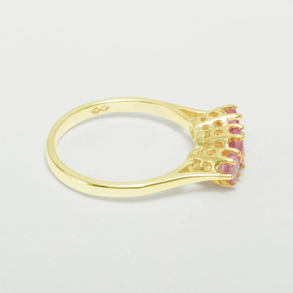 14k Yellow Gold Pink Tourmaline Engagement Ring U7679