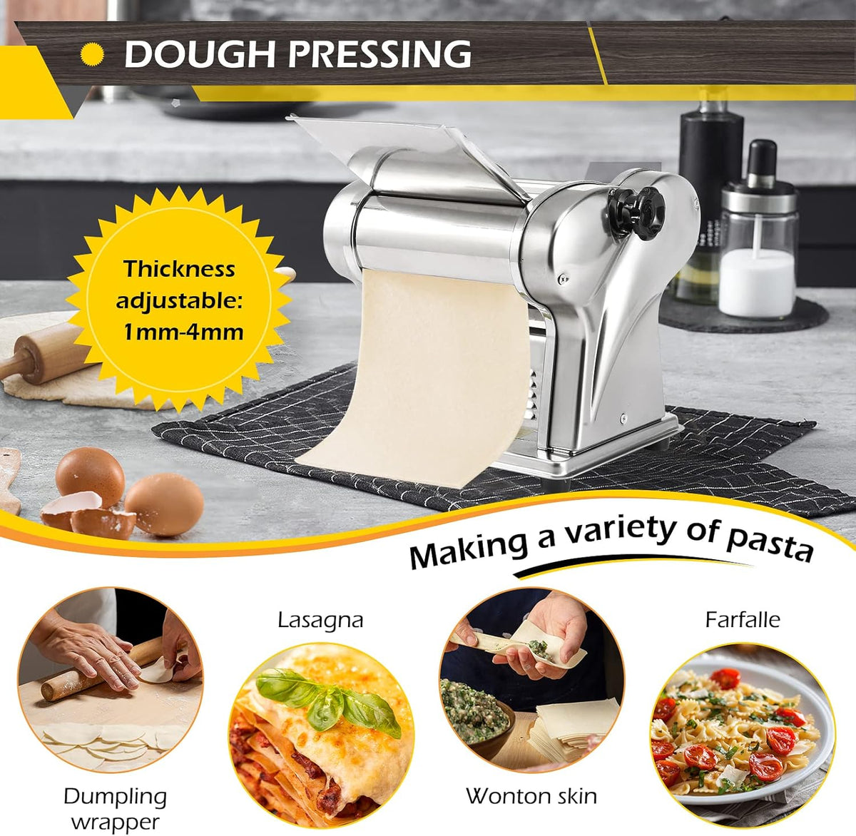 Electric Pasta Maker Noodle Maker Machine Stainless Steel 135W R6075