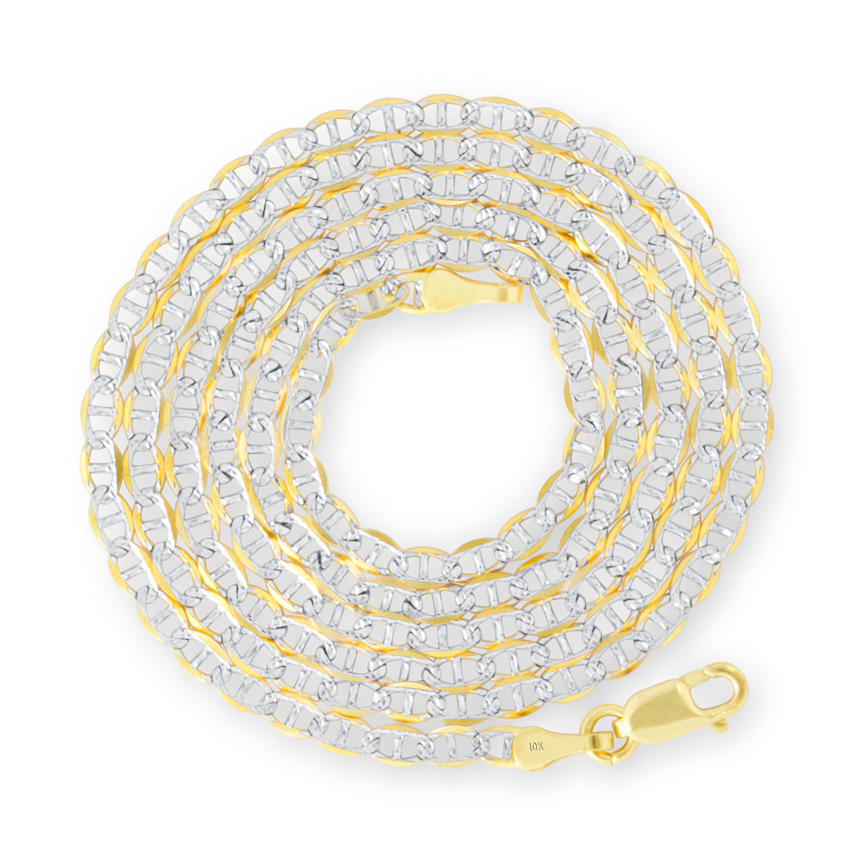 10k Yellow Gold 2.5mm Solid Mariner Anchor Link Chain Necklace 16" - 26" X6142