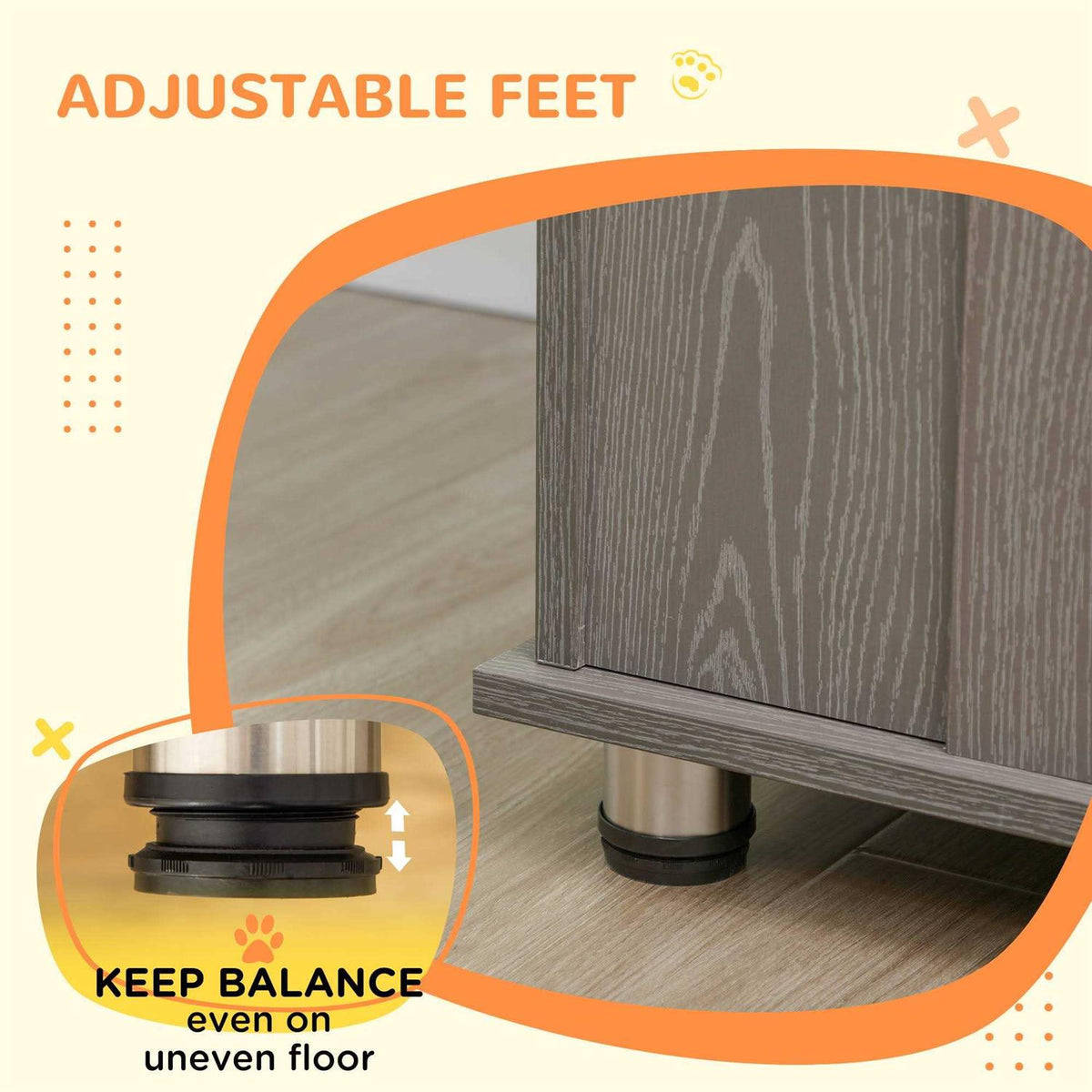 Wooden Dog Crate End Table with Lockable Magnetic Doors I572