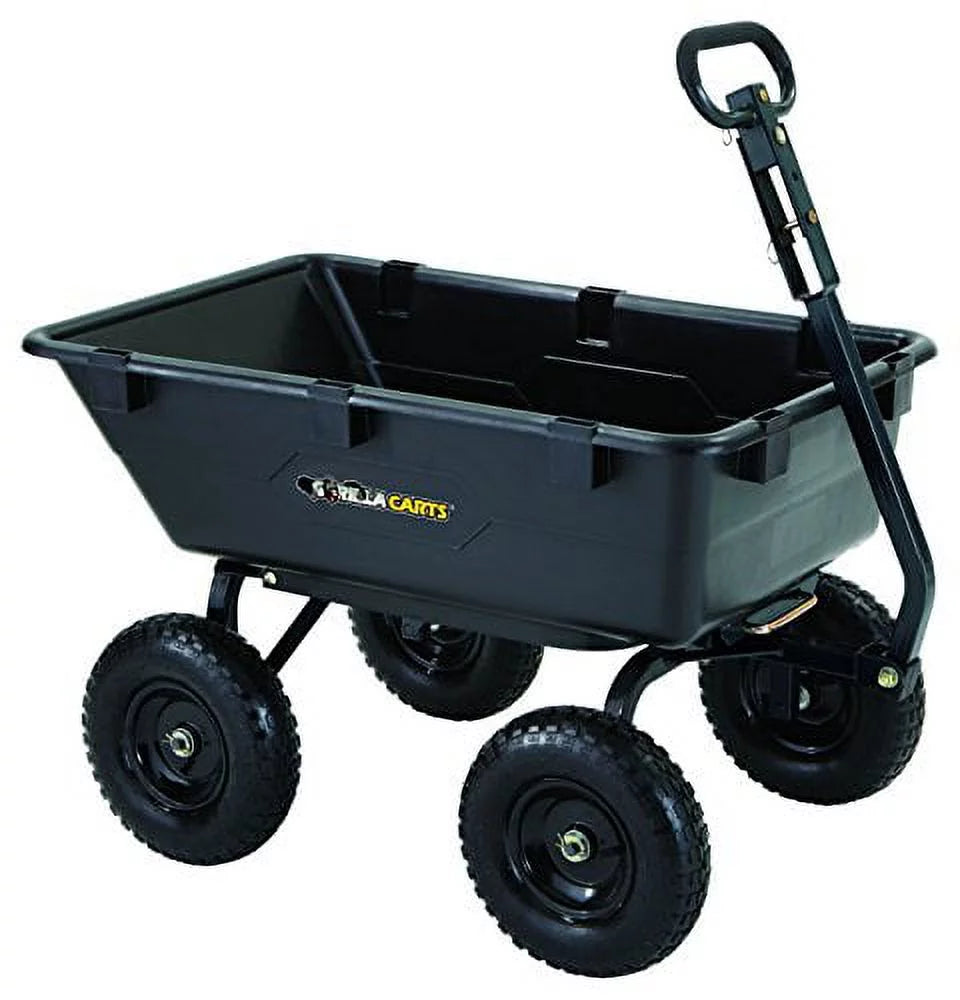 Heavy-Duty Poly Yard Dump Cart with 1,200-Pound Capacity, Black K888
