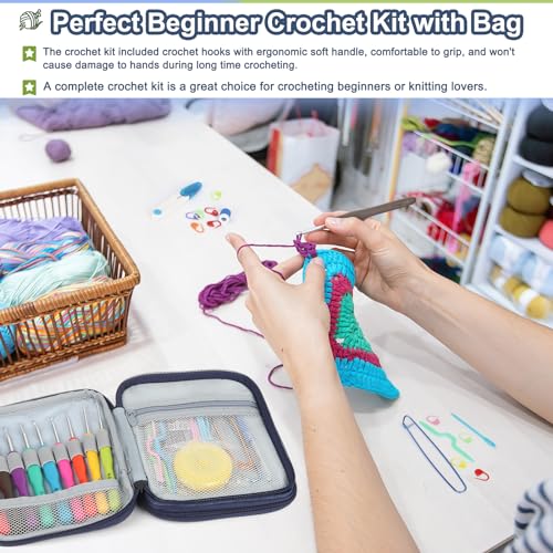 382 Yards Cotton Yarn Kit with Hooks and Accessories X6122