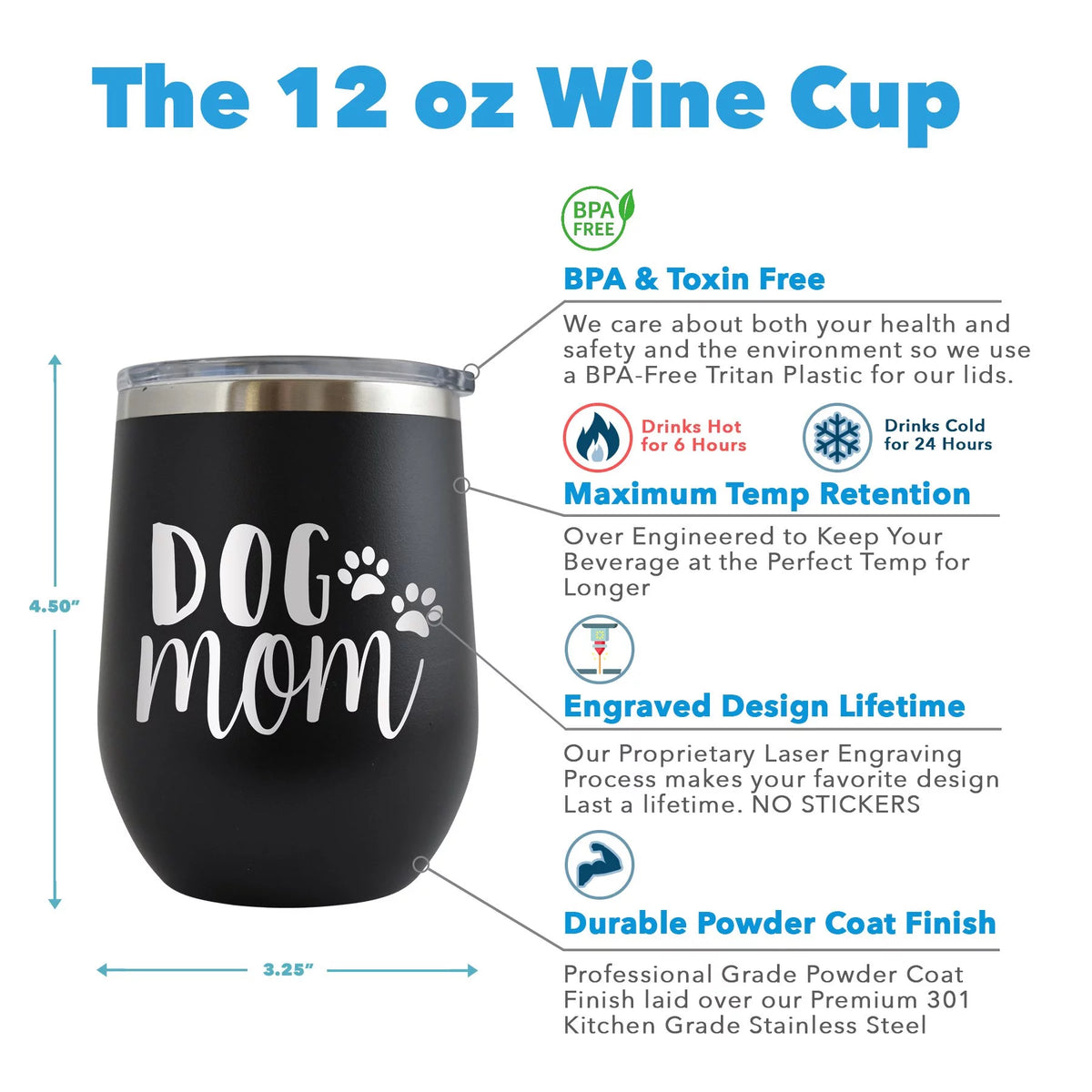 12 oz Engraved Red Wine Cup N476