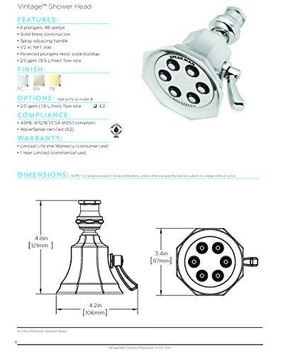Polished Chrome Multi-Function Shower Head K7001