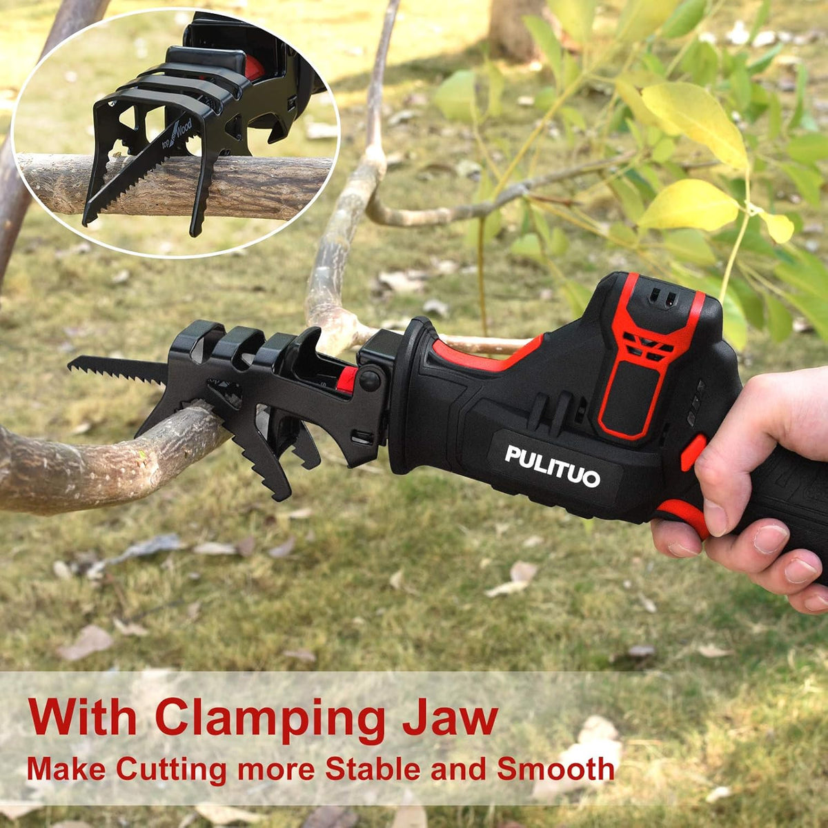 12V Cordless Reciprocating Saw with 2pcs 2.0Ah Li-Ion Battery and 4 Saw Blades J191403