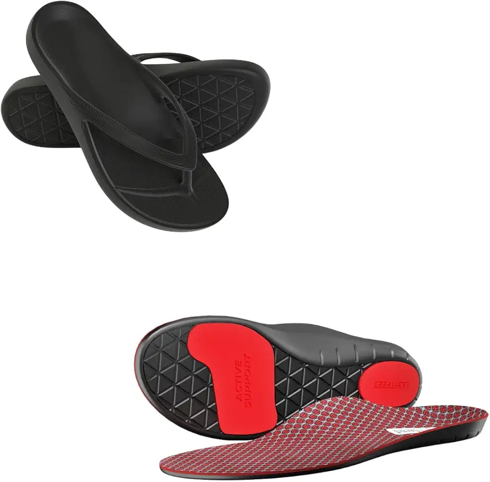 Black Arch Support Flip Flop and Insole I5722