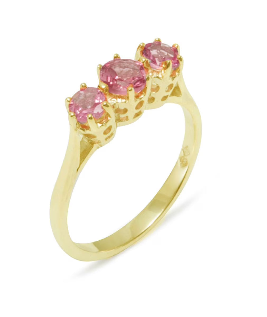 14k Yellow Gold Pink Tourmaline Engagement Ring U7679