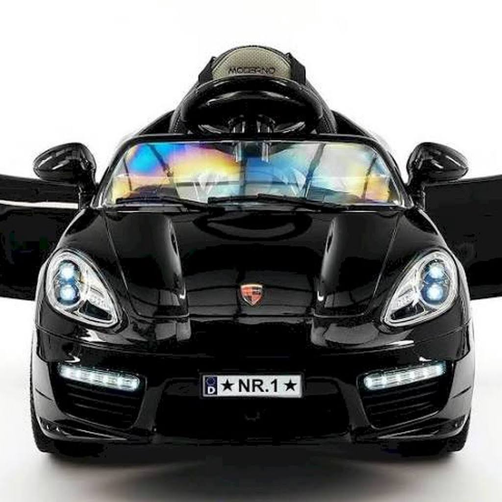 12V Ride-On Car with Parental Remote, MP3, LED Lights, Black X1523
