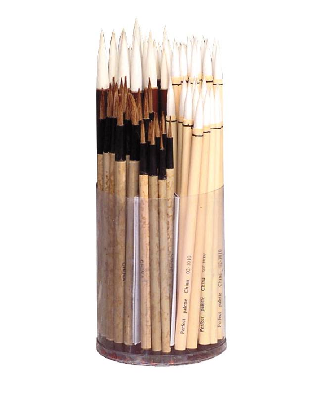 Assorted Trim Bamboo Handle Paint Brushes D47326