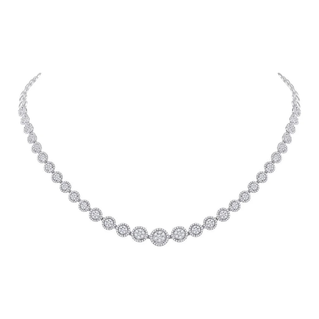14k White Gold Diamond Tennis Necklace 3 Cttw K718008