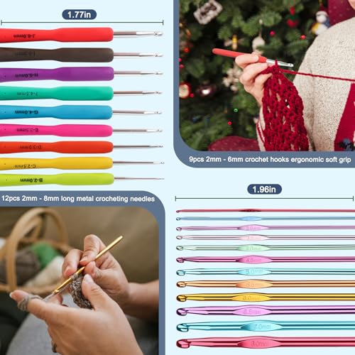 382 Yards Cotton Yarn Kit with Hooks and Accessories X6122