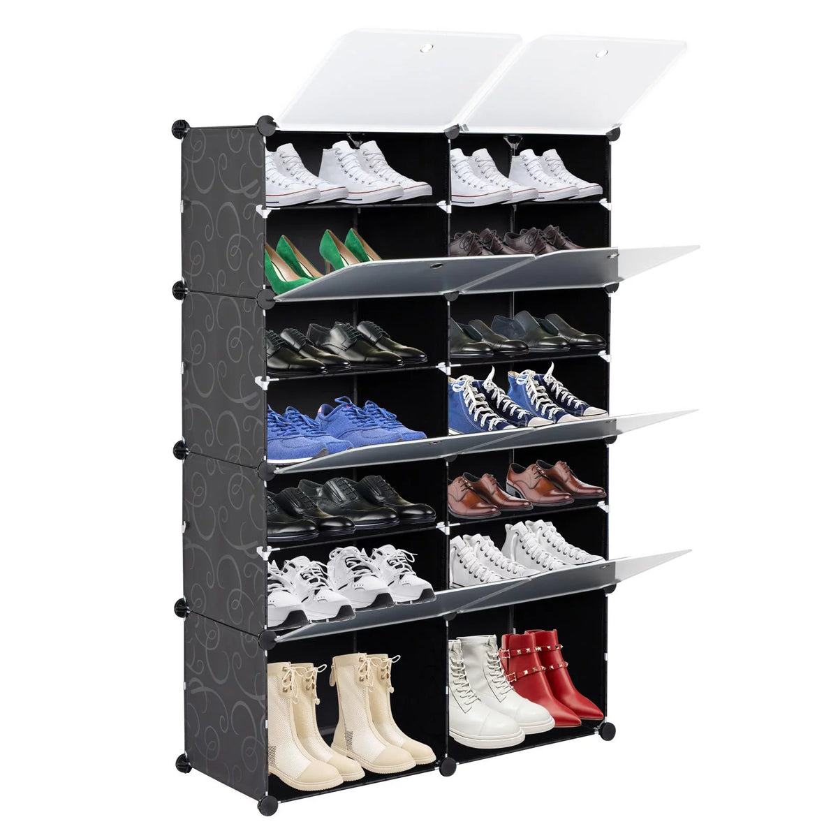 Portable Modular Shoe Storage Cabinet Black C87367