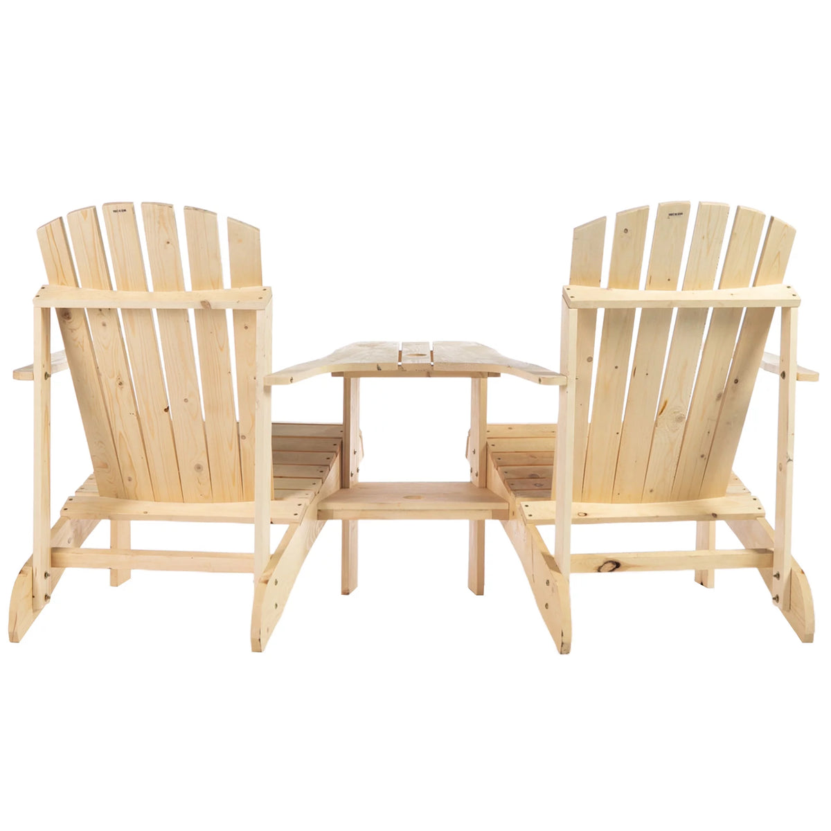 Wood Adirondack Bench with Center Table E75964