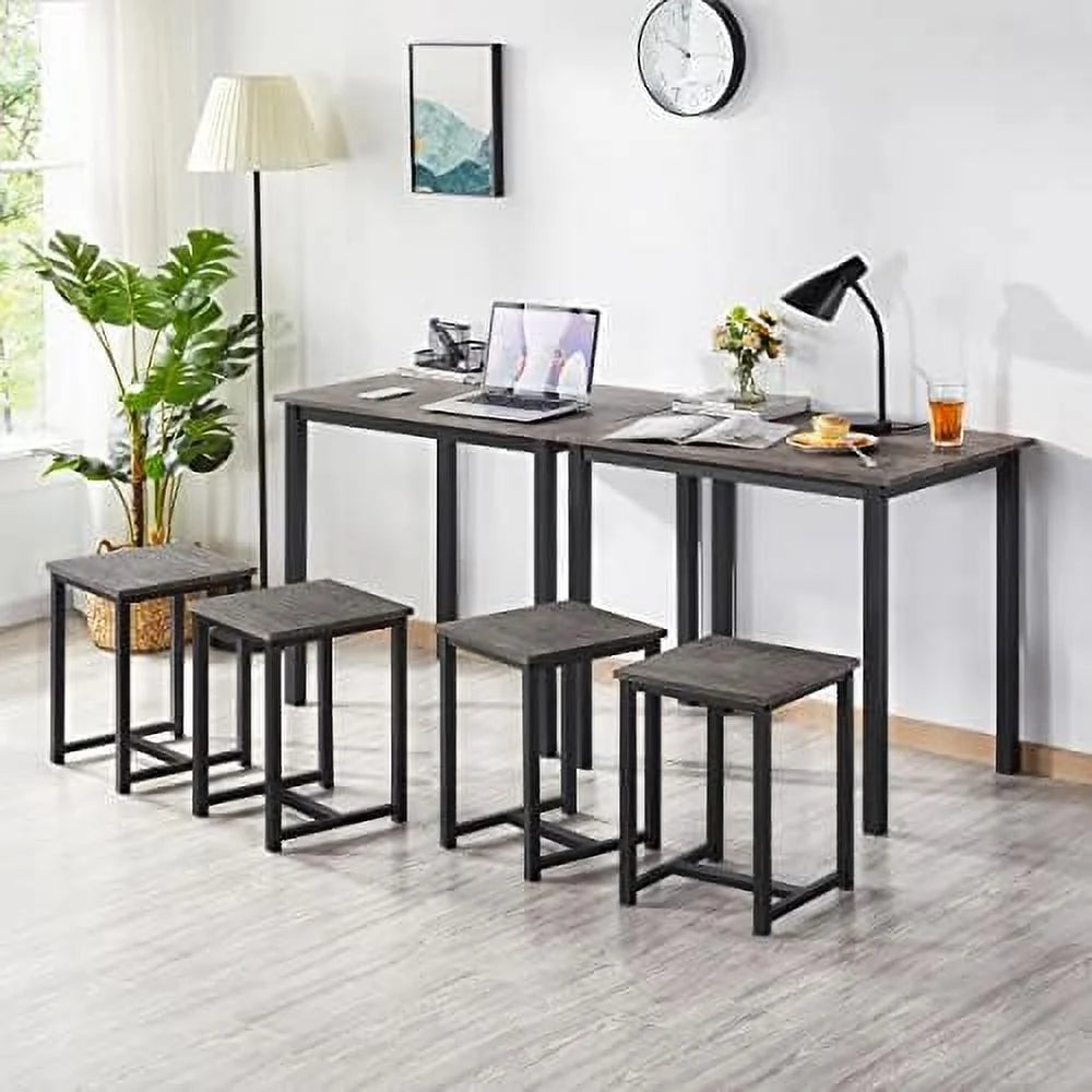 Industrial Dining Table Set with 2 Stools G135443
