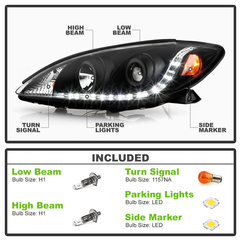 Black Projector Headlights V81986