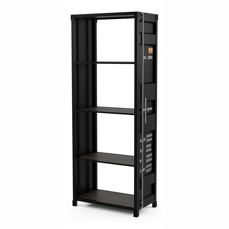Sand Black Metal 4-Shelf Bookcase C355