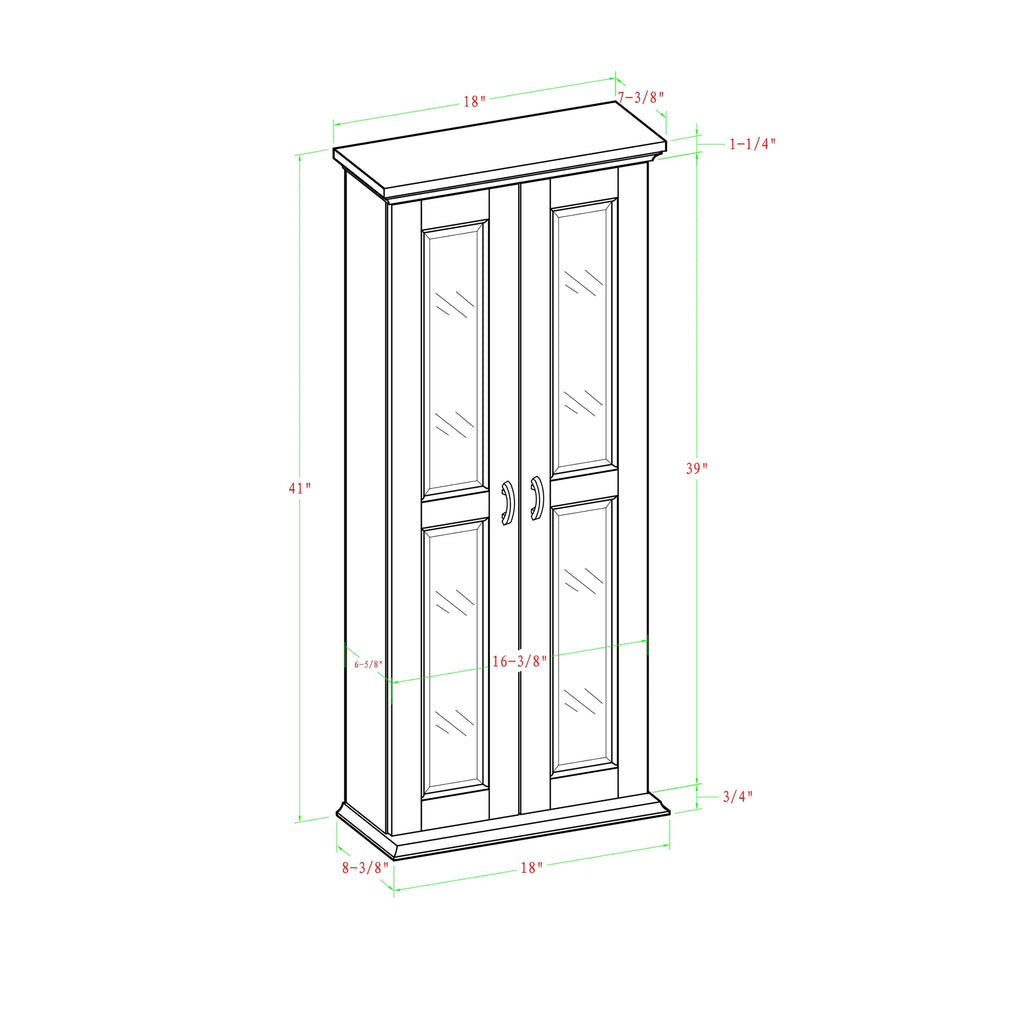 Black Media Tower Storage Cabinet F750827
