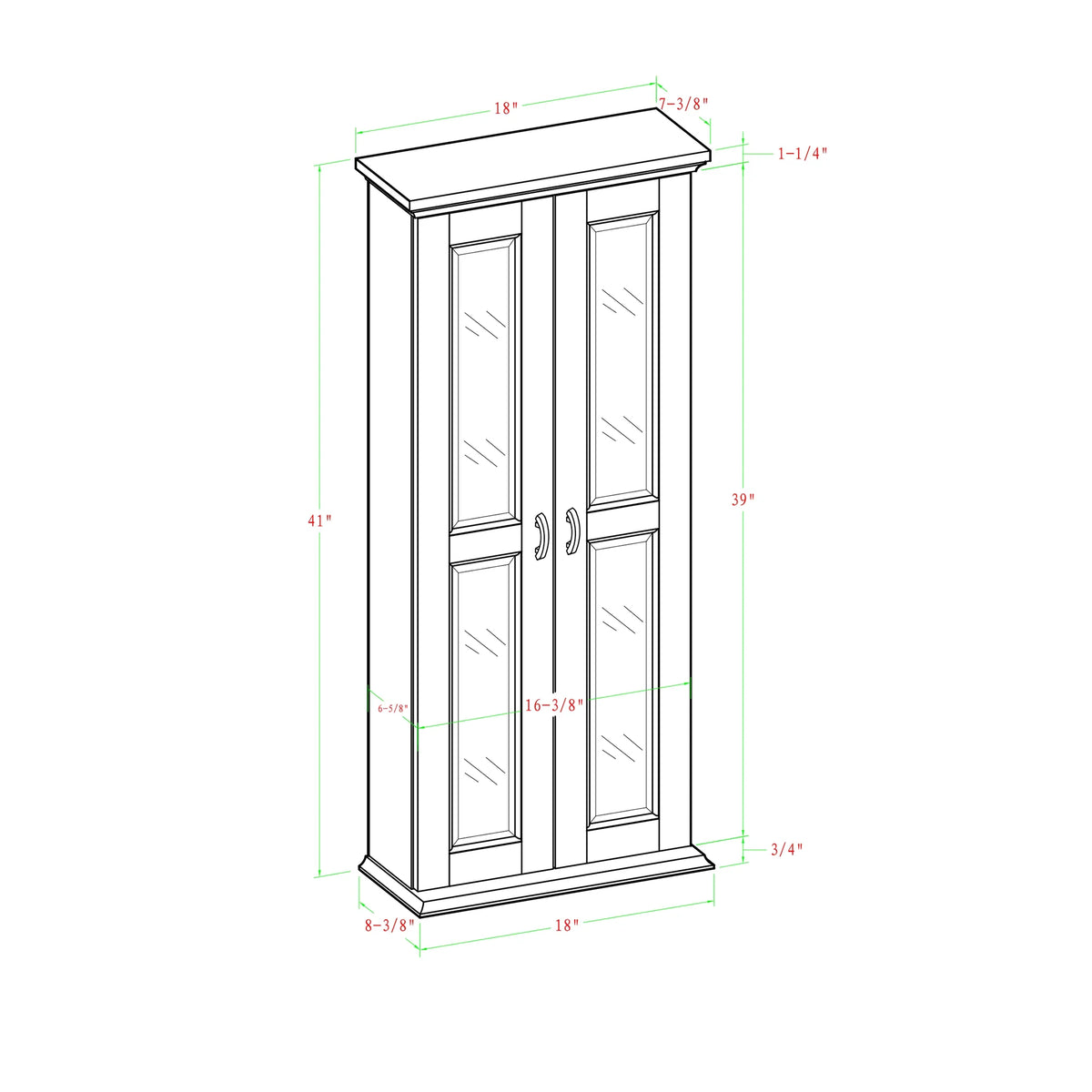 Black Media Tower Storage Cabinet F750827