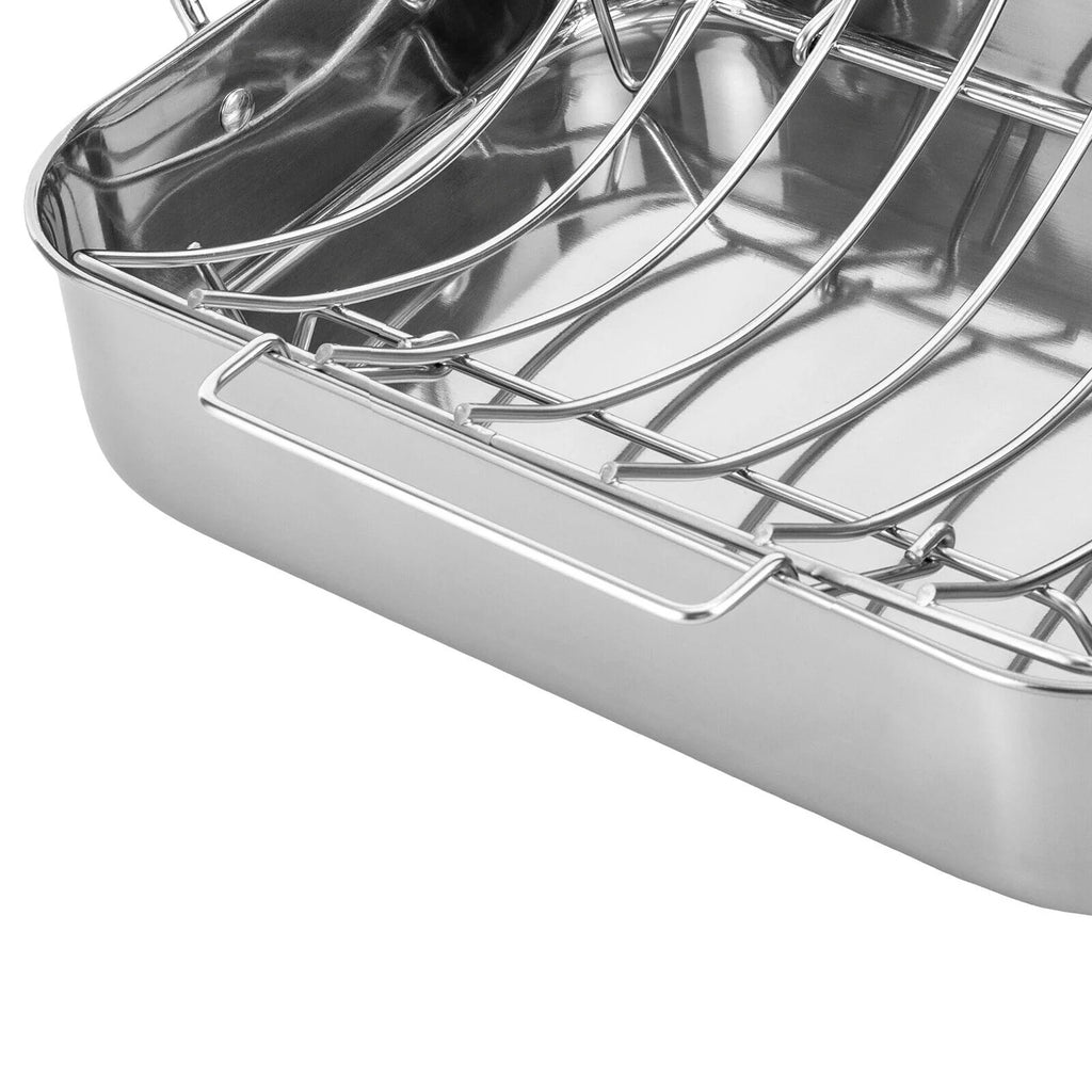 Stainless Steel Roasting Pan with Nonstick Rack 16.5" x 12" X8802