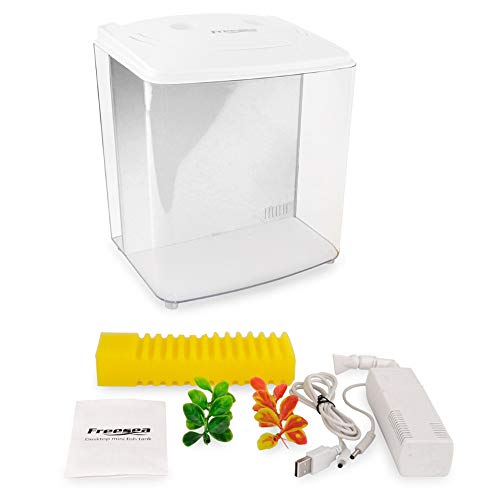 1.2 Gallon Square Fish Tank with LED Light and Filter Pump G831053