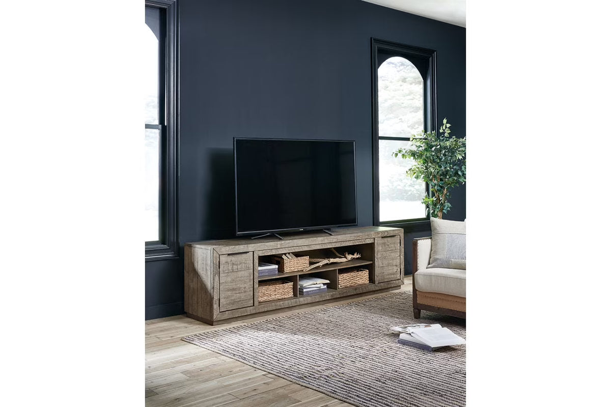 Light Gray Wood TV Stand A931735