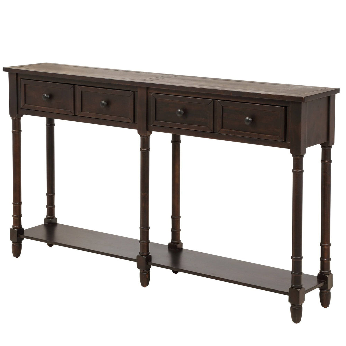 Old Pine 2-Drawer Console Table with Bottom Shelf Q78872
