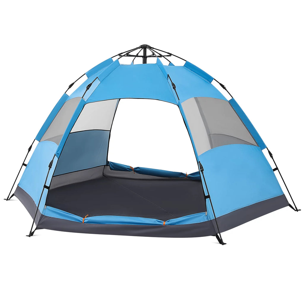 Large 4 Person Double Layer Camping Tent with Carry Bag, Green B813491