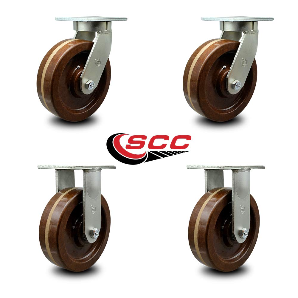 8” x 3” High Temperature Phenolic Swivel Caster D983