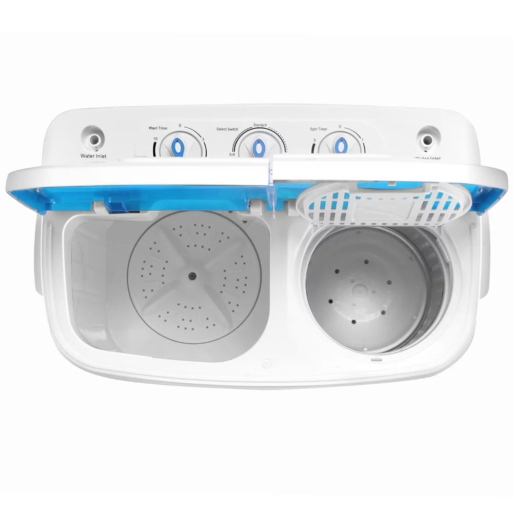 Portable 15lbs Mini Twin Tub Semi-automatic Laundry Washer B435234