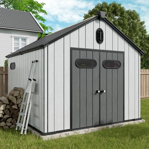 6x6 FT Outdoor Resin Storage Shed with Floor Y43565