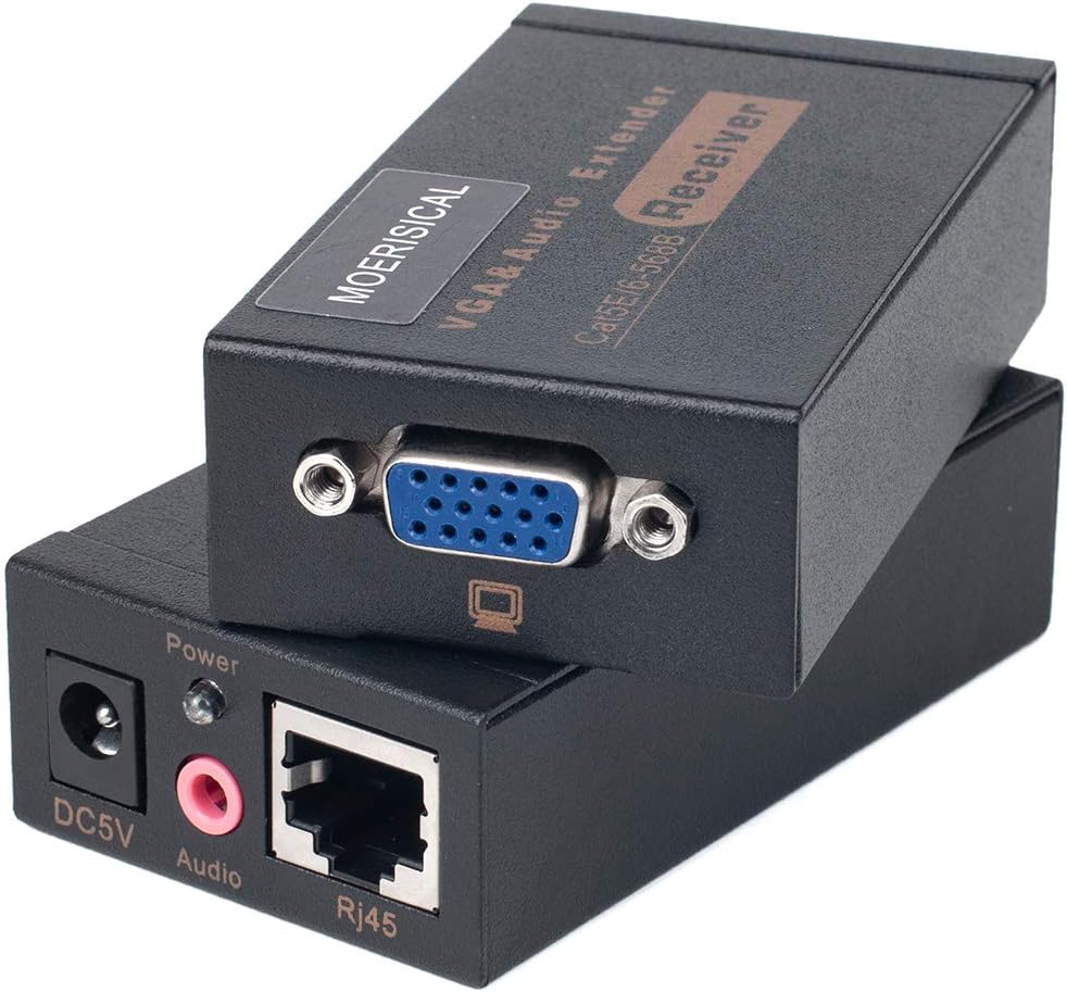 VGA Cat5e Cat6 Extender 300ft Video Repeater Over Ethernet Cable U57173