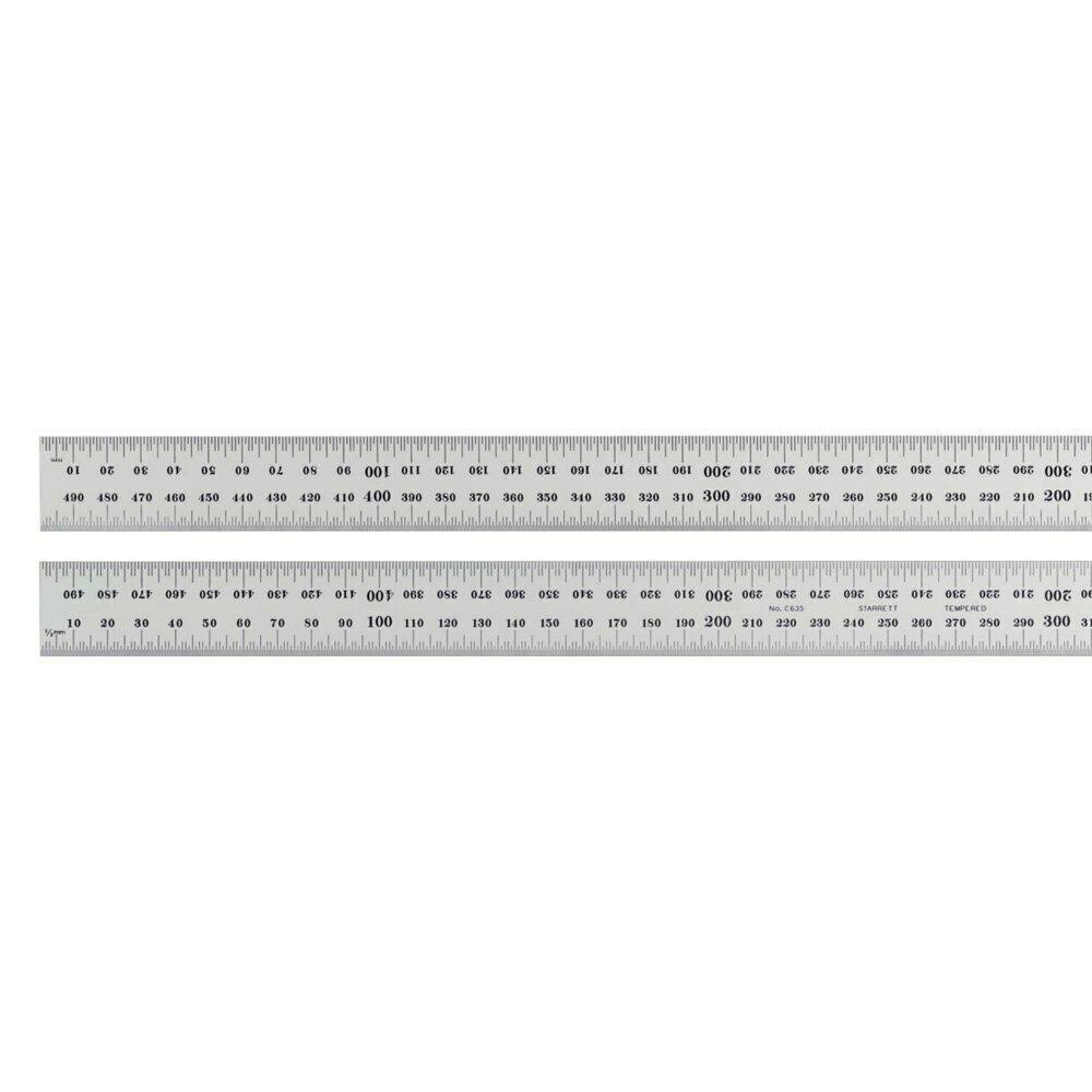 Steel Rule, Spring-Tempered, 500mm W703469