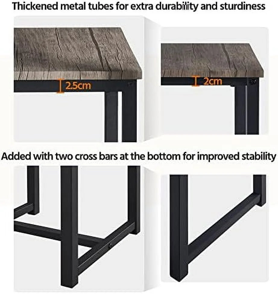 Industrial Dining Table Set with 2 Stools G135443