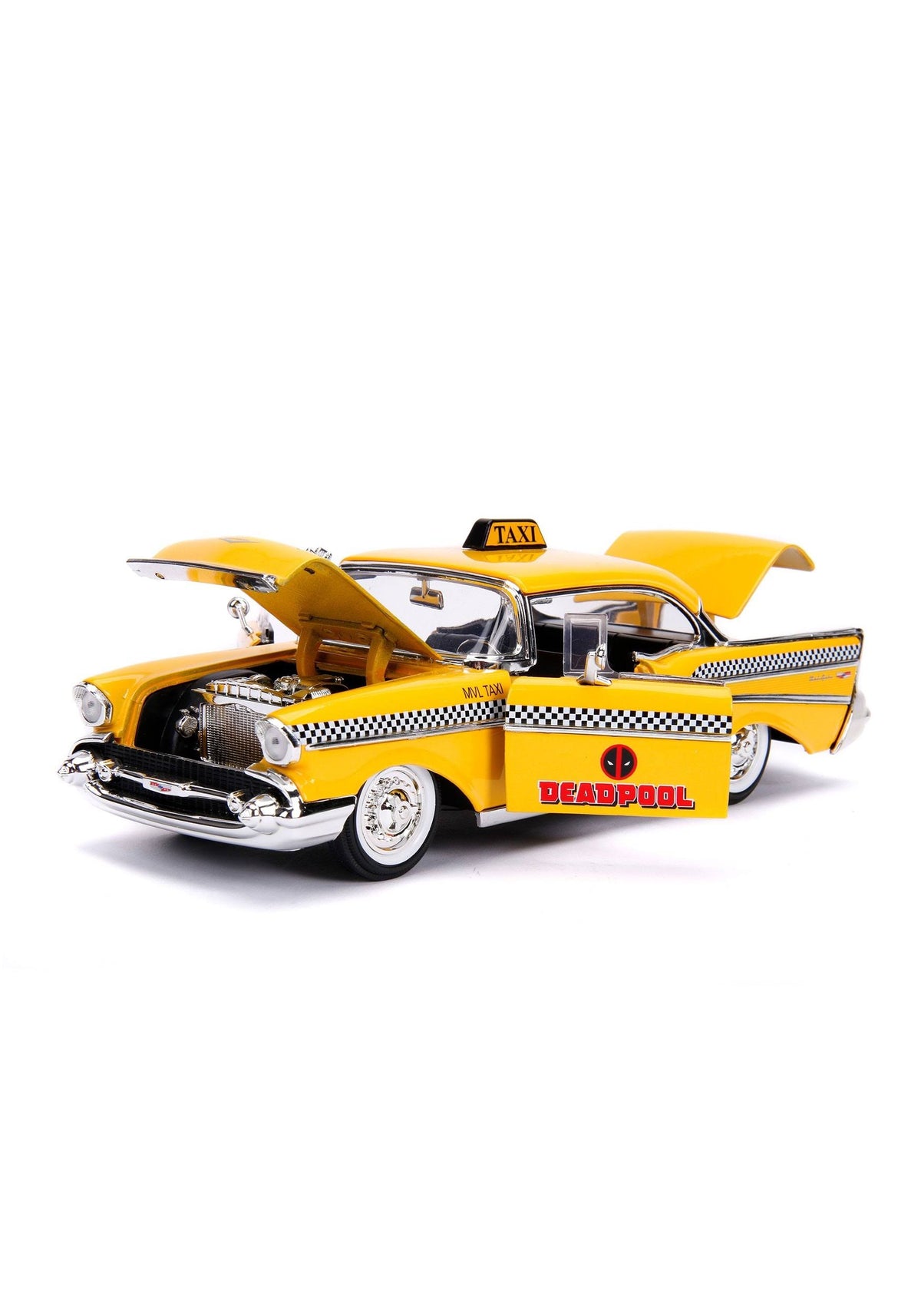 1957 Chevrolet Bel Air Taxi Yellow Diecast Figure Z912866