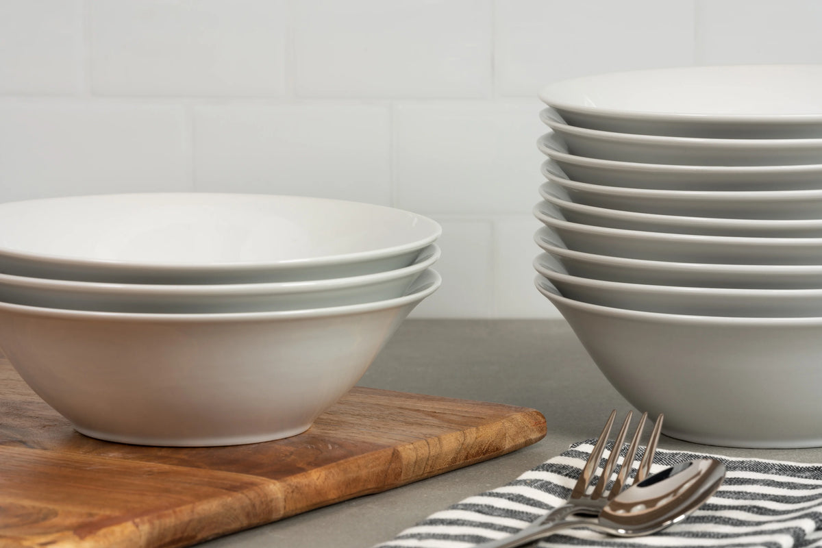 7" Round Ceramic Cereal Bowl Set of 12 White K590