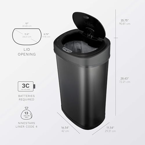 13.2 Gal Automatic Touchless Motion Sensor Trash Can R378082