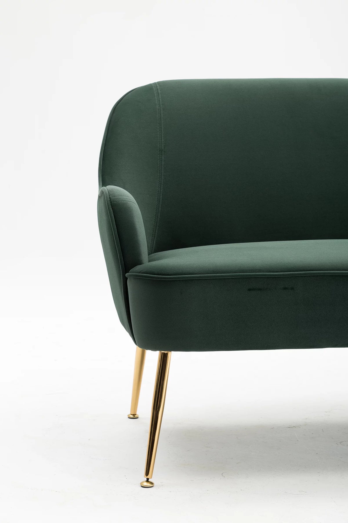 Dark Green Velvet Accent Chair with Gold Legs E731