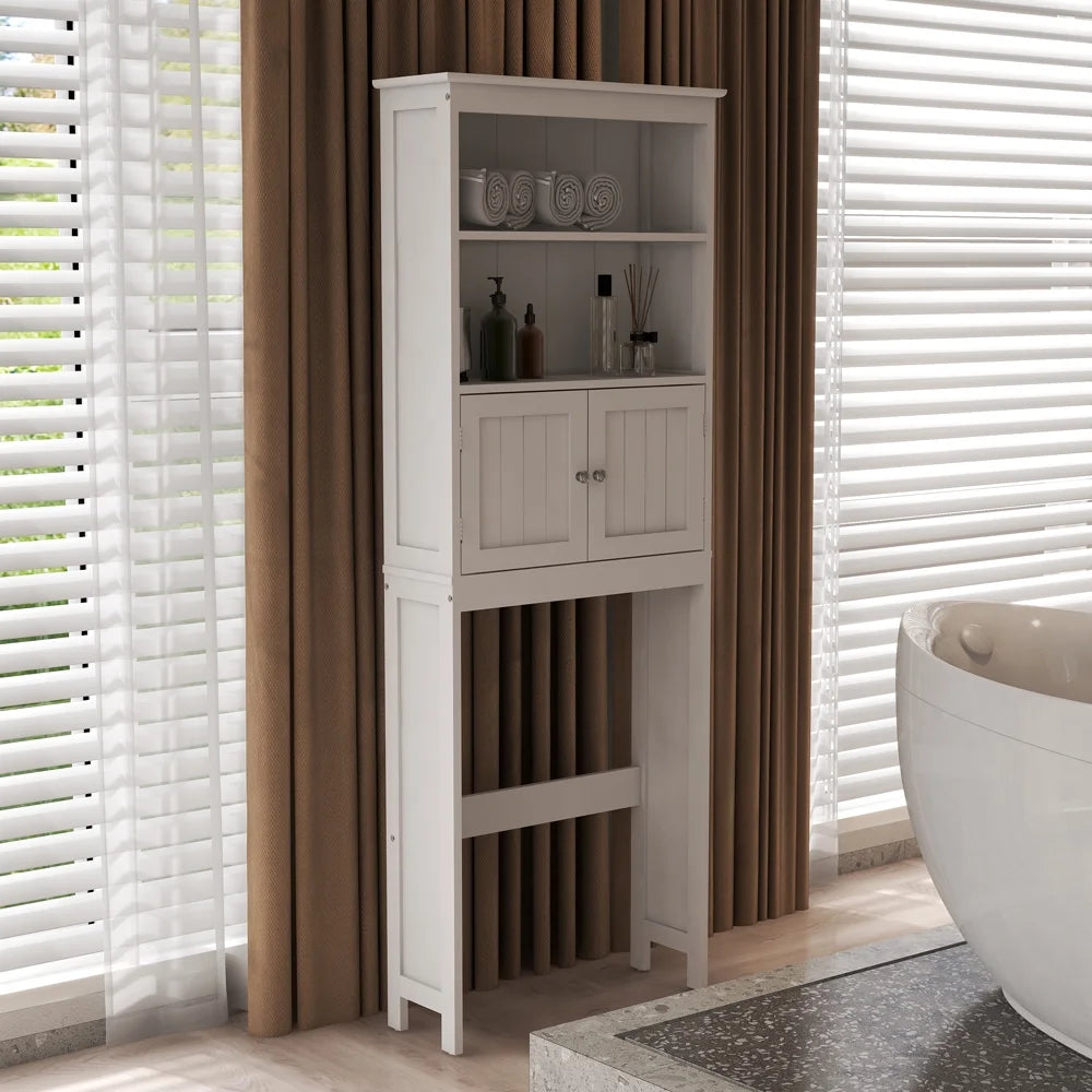 White Over The Toilet Storage Cabinet with 2 Doors Q7390