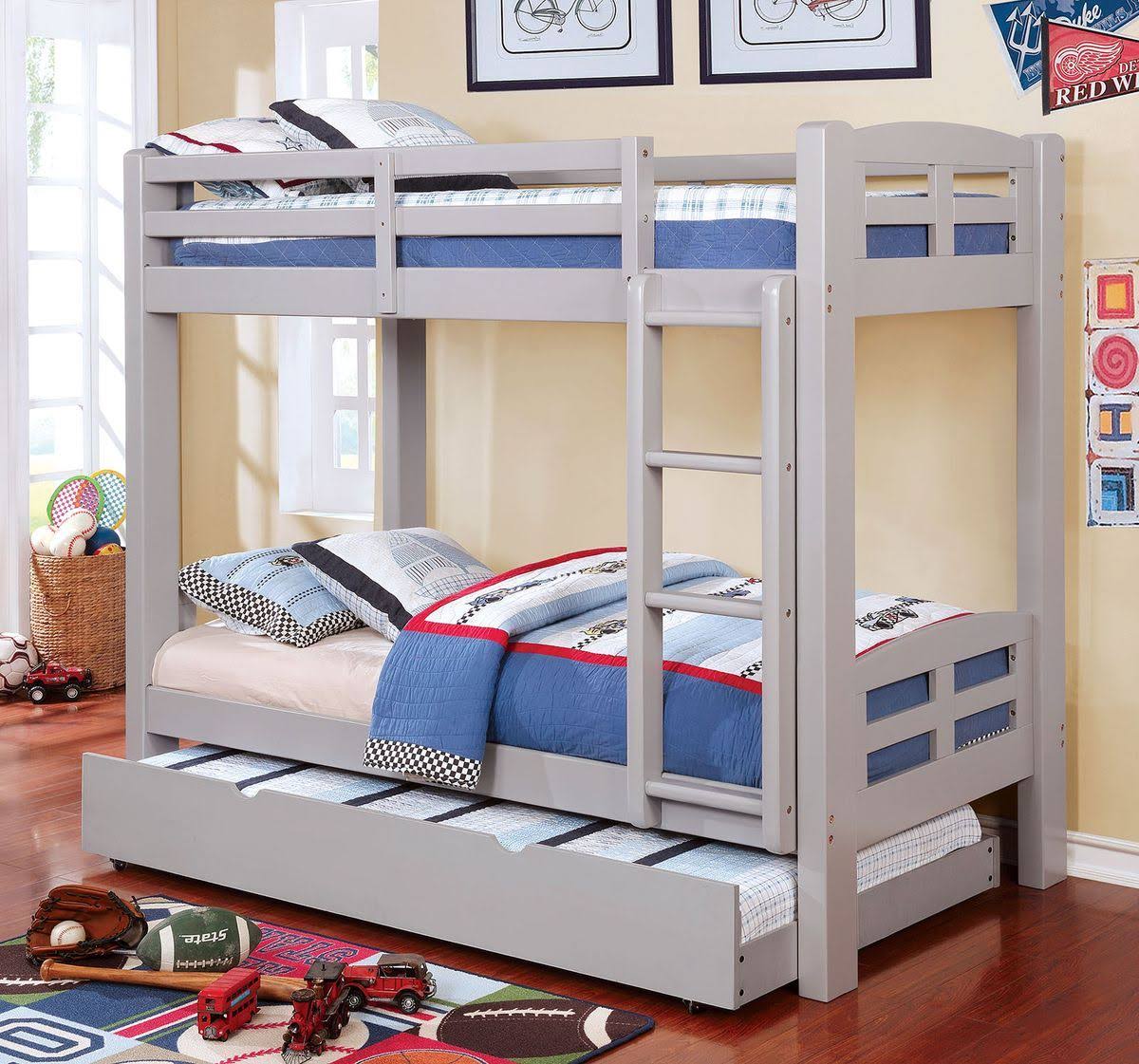 Gray Twin Over Twin Bunk Bed X37029