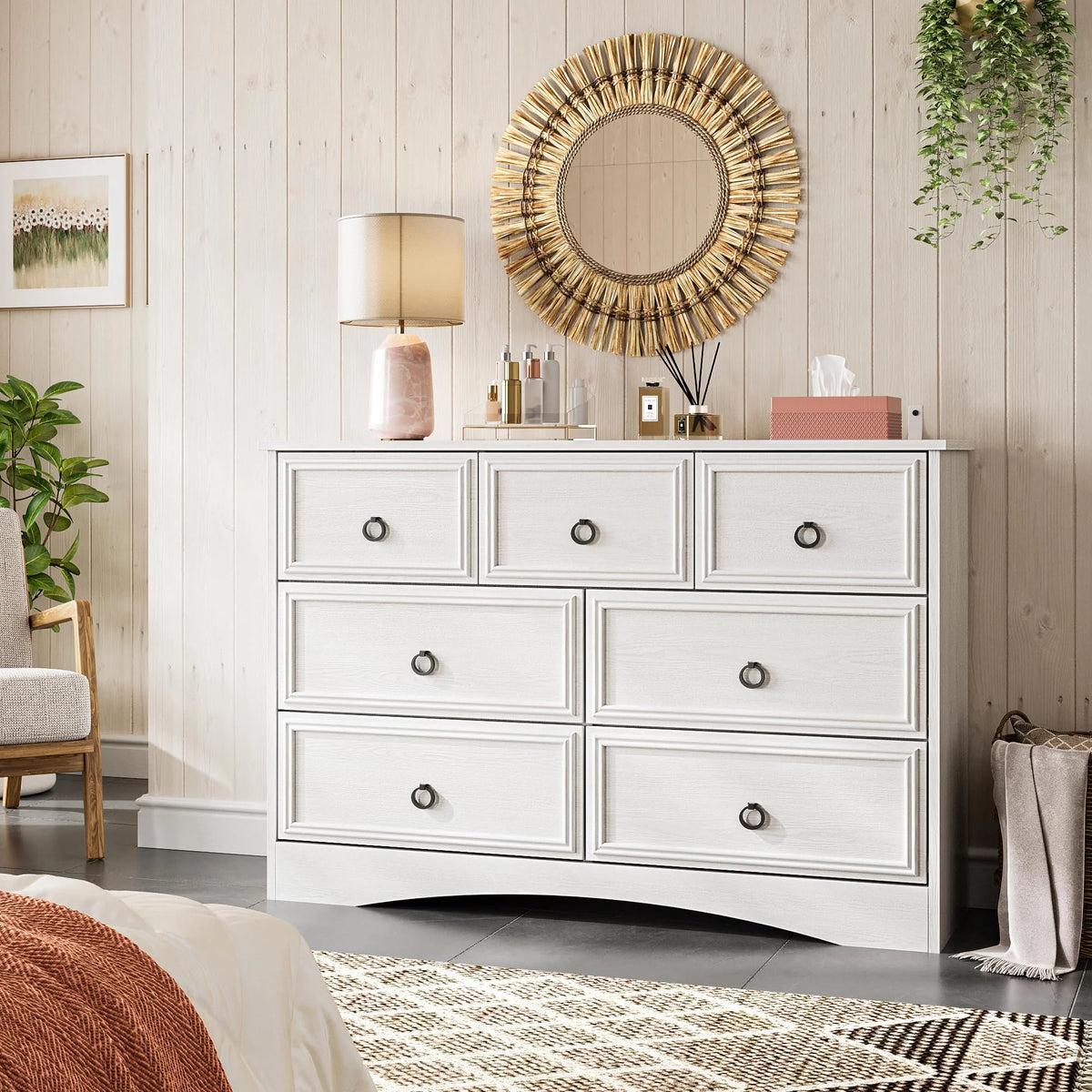 Gray 7 Drawer Wood Dresser S14763