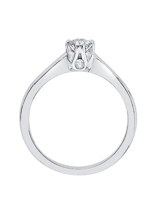 14K White Gold Diamond Solitaire Ring (1/3 cttw, I-Color, SI3-I1, Size-5) N458922
