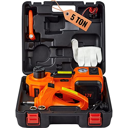 5 Ton Hydraulic Electric Car Jack with Impact Wrench and Inflatable Pump S67249