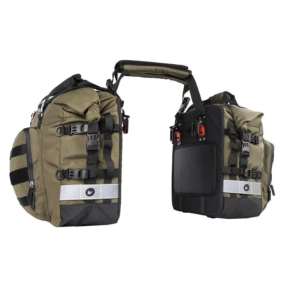 20L Polyester Motorcycle Side Saddle Bag with Removable Waterproof Inner Bag N218571