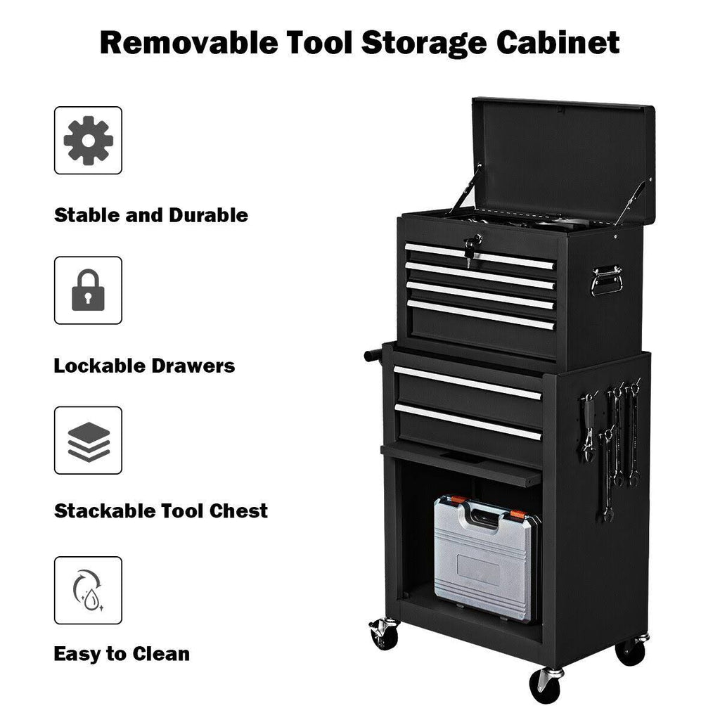 Black Rolling Storage Cabinet Toolbox N5065